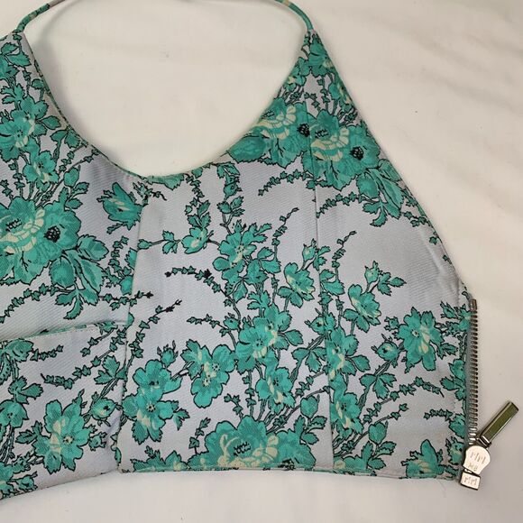 Zimmermann Tempo Brocade Plunge Bodice Floral Green 2 US 8 M L - Picture 6 of 12